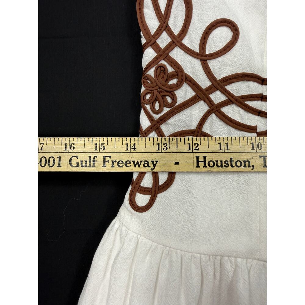 NWT Poéselle Women's white halter cotton dress, embroidered Celtic knotwork Sz 4 - Picture 13 of 13